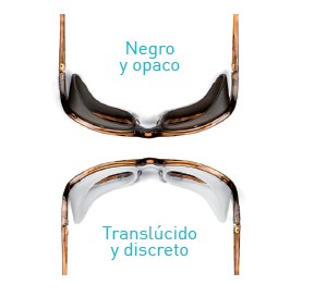 Faldones de silicona de las gafas Ziena para ojo seco creando una cámara húmeda alrededor de los ojos